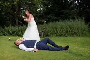 Fun Bride and Groom Photos at Flackwell Heath Golf Club